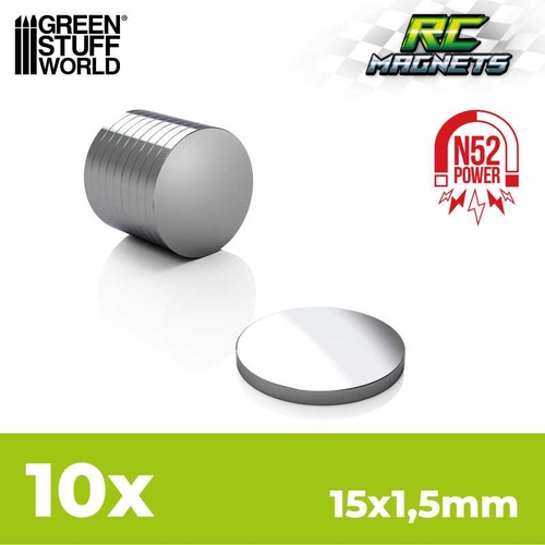 Green Stuff World: Neodymium Magnets 15x1,5mm for RC cars (Pack x10) 