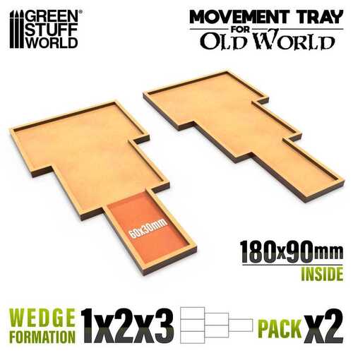 Old World Movement Tray 180x90mm Wedge 1X2X3 (Pack x2)