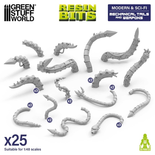 Green Stuff World Mechanical Tails and Weapons 1:48