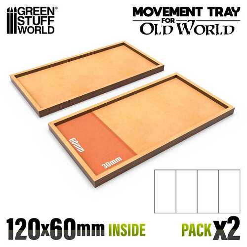 Old World Movement Trays - Rectangle- 120x60mm (Pack x2) 