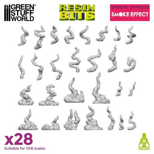 Green Stuff World 3D Printed - Special Effects - Smoke Effect x28