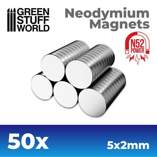 Green Stuff World: Neodymium Magnets 5x2mm - SET x50 (N52)