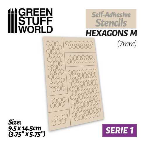 Self-Adhesive stencils - Hexagons M (7mm) 