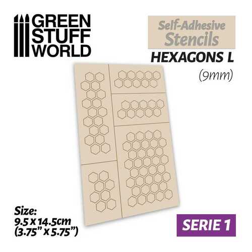 Self-Adhesive stencils - Hexagons L (9mm) 