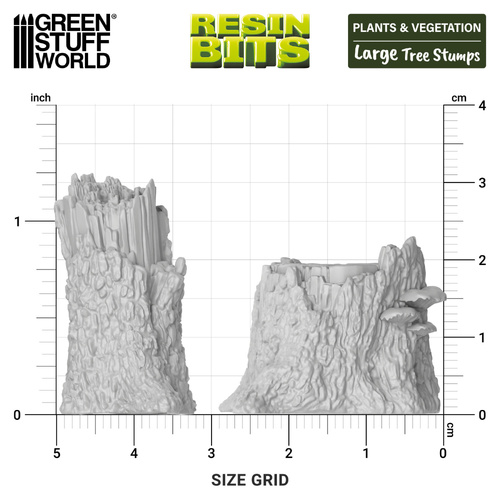 Green Stuff World - 3D Printed - Plants - Large Tree Stumps