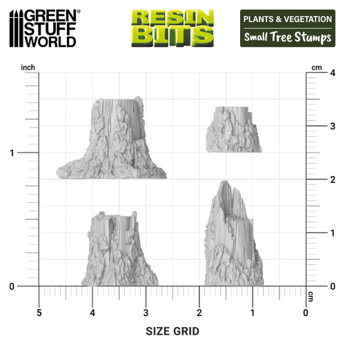 Green Stuff World - 3D Printed - Plants - Small Tree Stumps