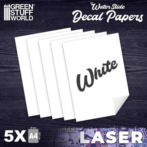 Green Stuff World - Waterslide Decals - Laser White