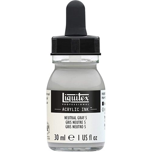 Liquitex Acrylic Ink 30ml - Neutral Grey Value 5 / Mixing Grey