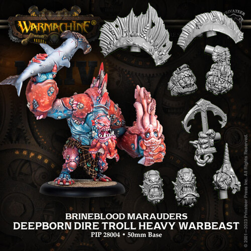 WARMACHINE — Deepborn Dire Troll—Brineblood Marauders Heavy Warbeast