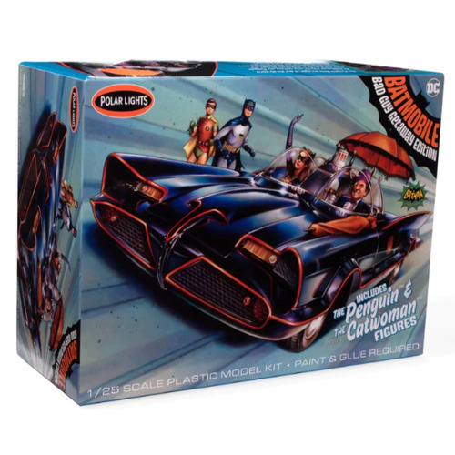 Polar Lights 1/25 1966 Batmobile w/Catwoman & Penguin Figures Plastic Model Kit