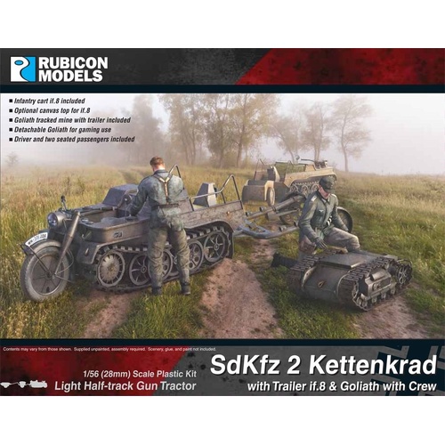 Rubicon SdKfz 2 Kettenkrad with Trailer if.8 & Goliath with Crew