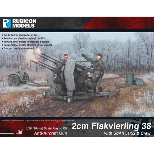 Rubicon 2cm Flakvierling 38 with SdAh 51/52 & Crew Anti-Aircraft Gun
