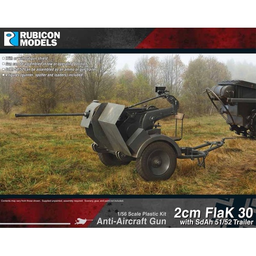 Rubicon 2cm FlaK 30 with SdAh 51/52 Trailer Anti-Aircraft Gun