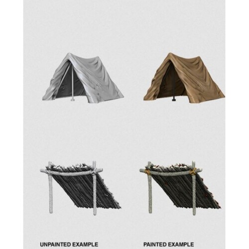 WizKids Deep Cuts Unpainted Miniatures Tent & Lean-To