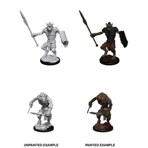 D&D Nolzurs Marvelous Unpainted Miniatures Gnoll and Gnoll Flesh Gnawer
